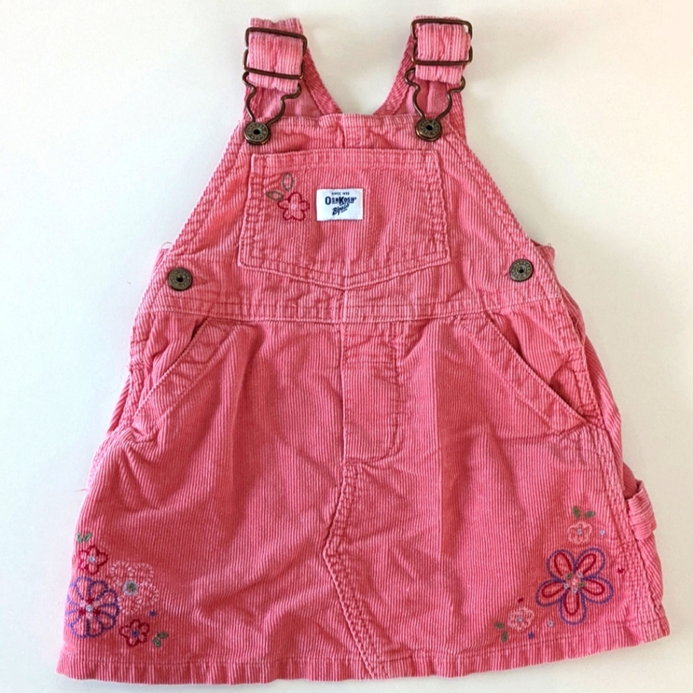 Oshkosh pink skirt corduroy overalls in 12 month